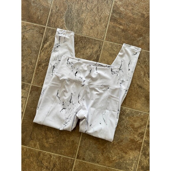BuffBunny Limitless Leggings White Marble Size Medium - Picture 3 of 8